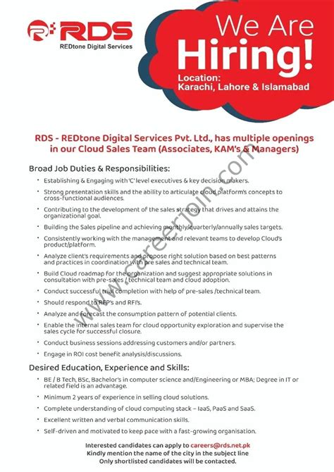 Redtone Digital Services Rds Jobs October 2021