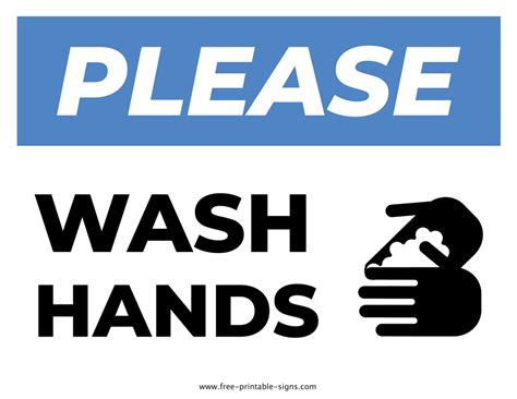 Free Wash Your Hands Signs Printable