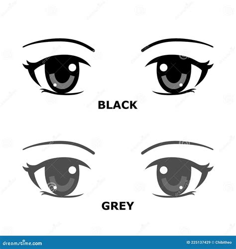 Anime Style Eyes With Sparkling Light Reflections Stock Vector