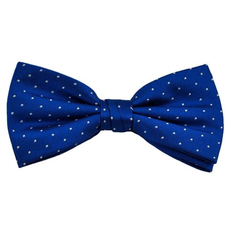 Royal Blue And White Polka Dot Silk Bow Tie From Ties Planet Uk