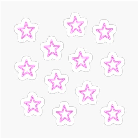 Neon Pink Stars Sticker Pack Tik Tok Aesthetic Trendy Sticker By Simpli