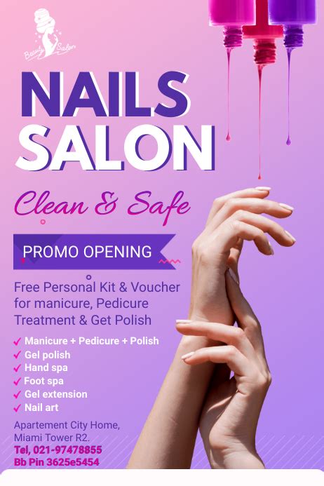 Purple Nail Salon Advertisement Flyer Template Postermywall