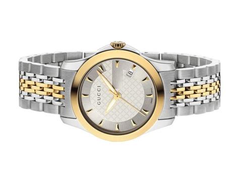 Gucci Two Tone G Timeless Silver Gold Stainless Womens Quartz Ya126511