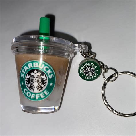 Starbucks Iced Drink Keychain With Starbucks Charm Etsy