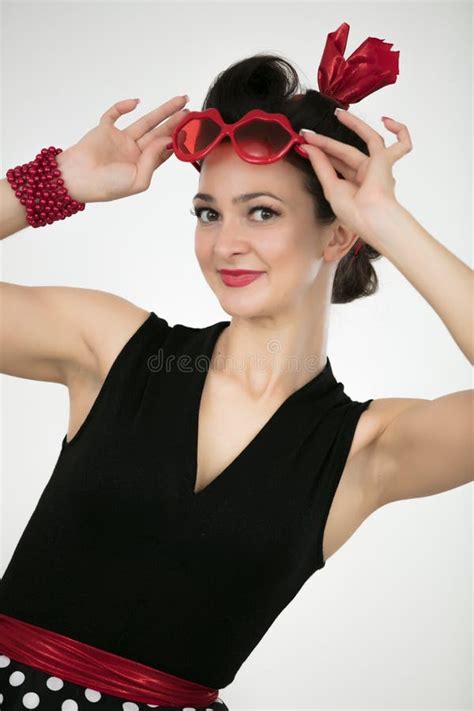 Beautiful Woman In Pin Up Style Stock Image Image Of Glamor Adult