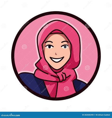 close up portrait of a female character with an islamic veil headscarf hijab chador avatar