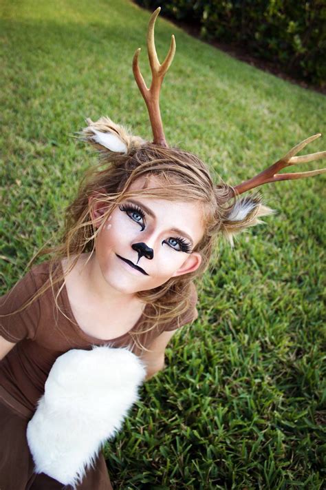 Deer Costume And Make Up Deer Halloween Costumes Diy Halloween