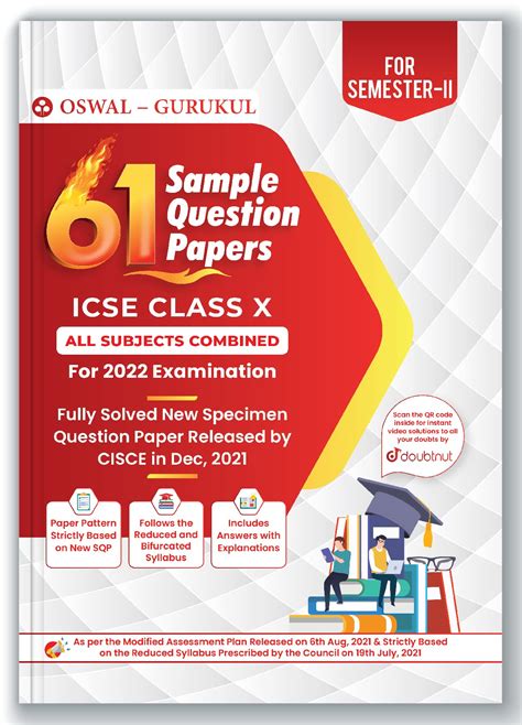 Buy Oswal Gurukul 61 Sample Question Papers For ICSE Class 10 Semester