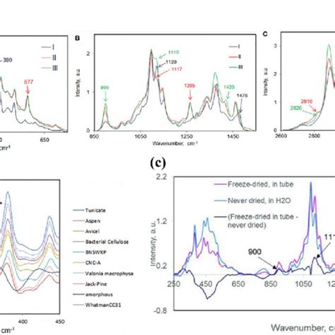 A Raman Spectra Of Cellulose I Cellulose II And Cellulose IIII