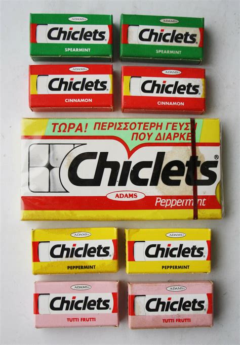 9x Rare Vintage 80s Chiclets Chewing Gum Packs Adams New Sealed Nos