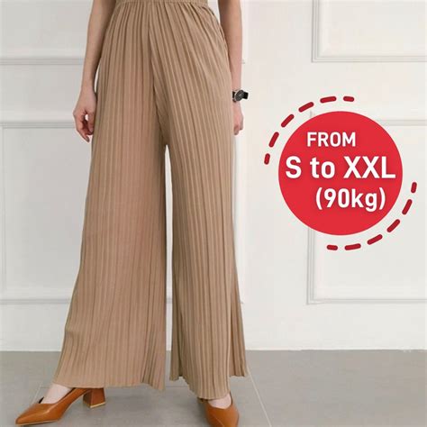 Zoe Arissa Seluar Palazo Palazzo Pleated Pants Seluar Perempuan Muslimah Pleated Palazzo Plus