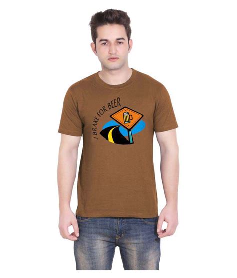 Tantra 100 Percent Cotton Brown Printed T Shirt Buy Tantra 100 Percent Cotton Brown Printed T