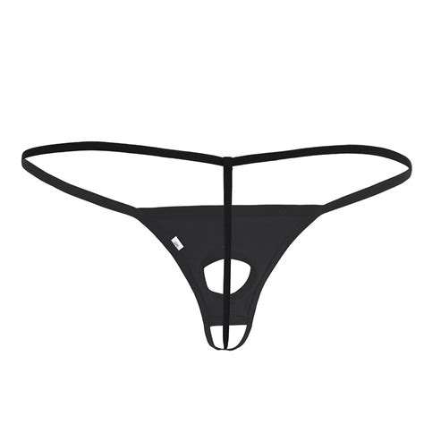 sexy mens shiny leather micro g string jockstrap open penis hole thong underwear ebay