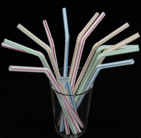 China Stripes White Flexible Drinking Straw China Drinking Straw