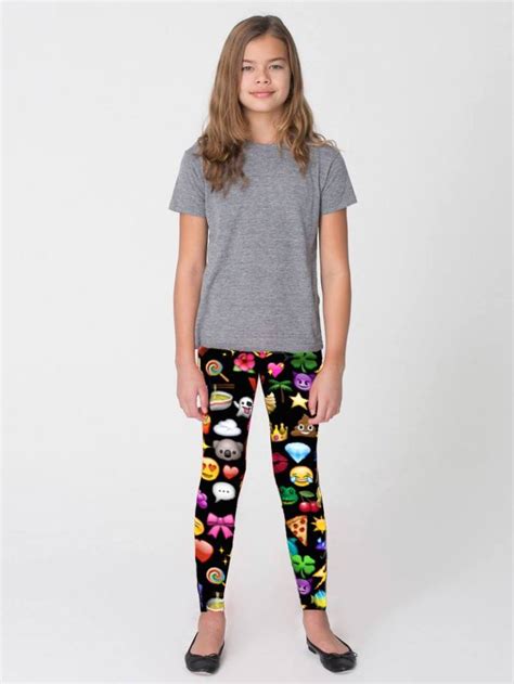 Girls Emoji Print Leggings Berry Jane