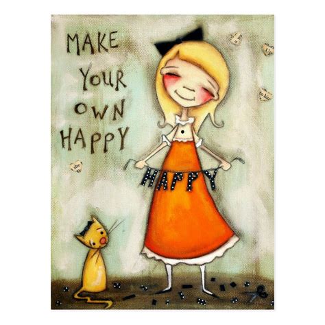 Make Your Own Happy Postcard Zazzle Whimsical Art Whimsical