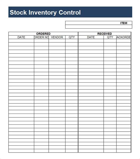 Free excel inventory templates create manage smartsheet. 10+ Stock Inventory Templates | Free Printable Excel, Word & PDF Formats
