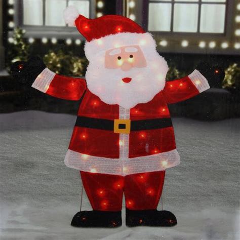 42 Lighted Jolly Santa Claus Outdoor Christmas Decoration Clear