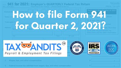 How To File Form 941 For The 2nd Quarter Of 2021 Taxbandits Youtube