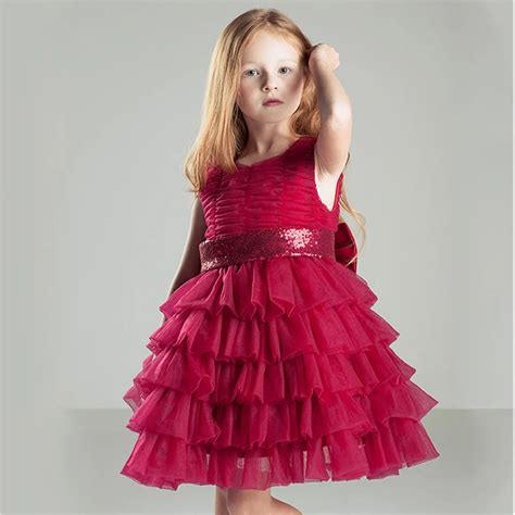 Baby Party Frocks Flowers Childrens Bow Girl Ball Gowns Dresses Party