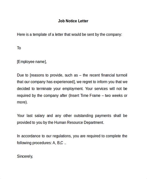 Work Notice Template Uk Images And Photos Finder