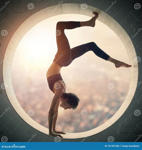 Yoga Handstand Silhouette Royalty Free Stock Photo