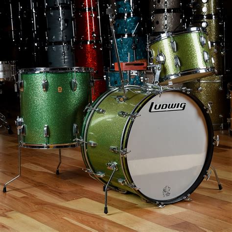 Ludwig 131622 3pc Super Classic Drum Kit Green Sparkle
