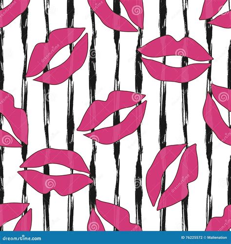 lipstick kiss print vector fashion seamless pattern for textile or wrapping stock vector