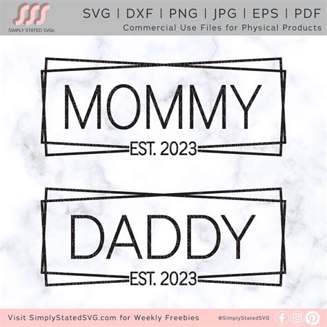Mommy Est 2023 Svg Daddy Est 2023 Svg New Mom Png New Etsy Australia