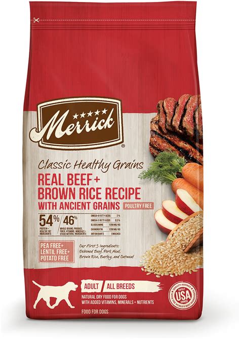 Maybe you would like to learn more about one of these? Merrick Classic Healthy Grains Beef + Brown Rice Recipe ...