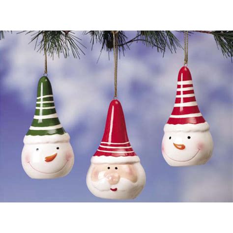 Snowmen And Santa Christmas Ornaments Happy Holidayware
