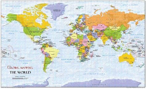 World A3 Map Global Mapping Wall Map