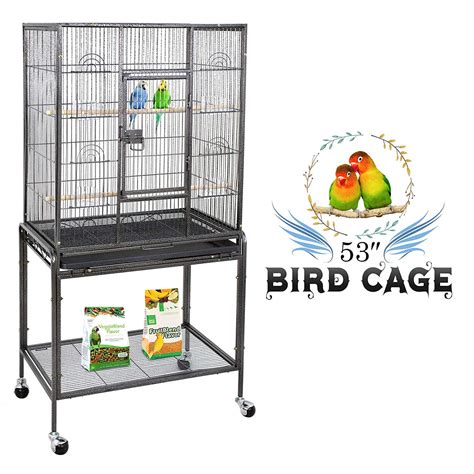 Elegant And Chic Metal Parrot Bird Cage In An Oriental Design W Handy