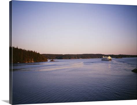 Ferry In The Sea Mt Baker San Juan Islands Washington State Wall Art