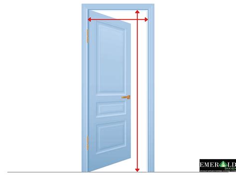 Typical double door entry showing dimensions and clearance between the doors and frame. Door Size Guide | Emerald Doors