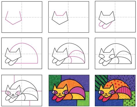 Easily create animated pop cat gifs online. Draw a Romero Britto Cat · Art Projects for Kids