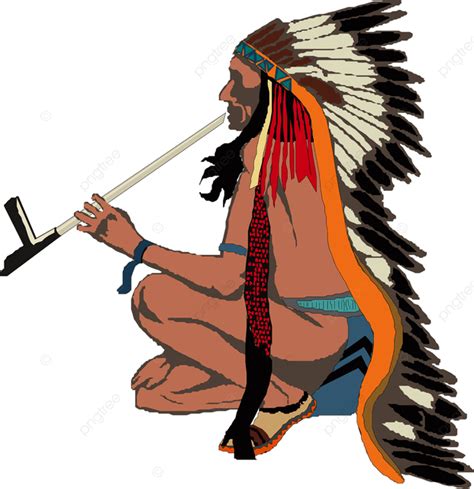 vector dibujado a mano ilustración del hombre indio nativo americano png rojo ilustración