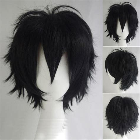 Anime Hairstyles Male Short 30cm Short Straight Wigs Male Anime Hair