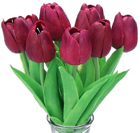 10 Stunning Realistic Touch Pu Artificial Tulip Bouquet With Stem
