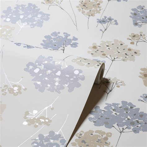 Stunning Wallpapers Blue Wallpapers Modern Floral Design Grey And
