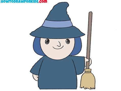How To Draw A Witch Easy Drawing Tutorial For Kids