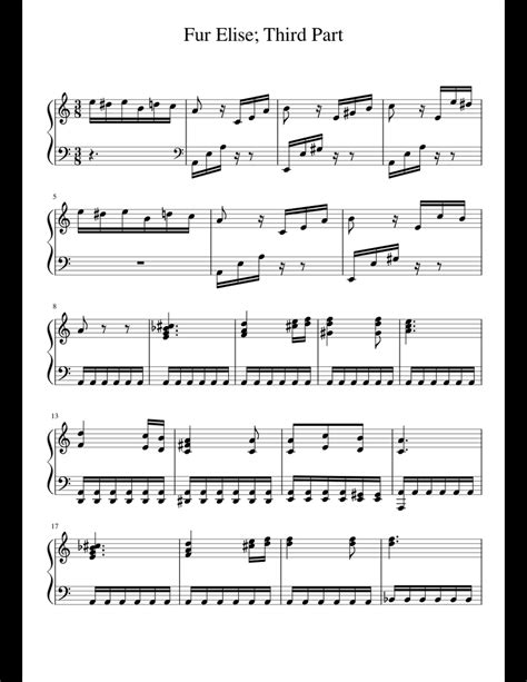 Download and print in pdf or midi free sheet music for für elise, woo 59 by ludwig van beethoven arranged by by ludwig van beethoven. Fur Elise; Third Part sheet music for Piano download free in PDF or MIDI