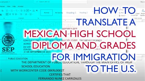 How To Translate A Mexican High School Diploma And Report Card Into