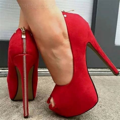 But In Black And Closed Toe Red High Heels Platform High Heels High