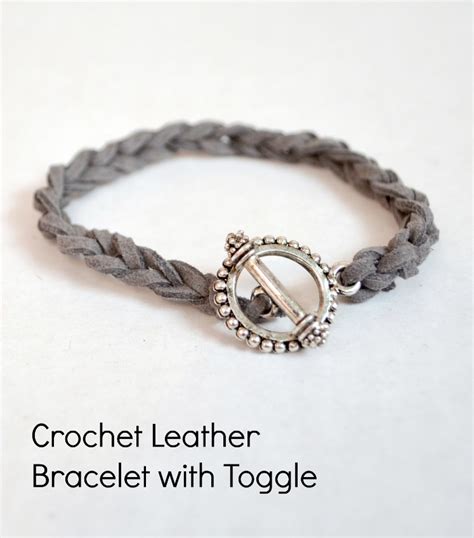Easy DIY Stacking Bracelets: Crocheted Leather Cord Bracelet - Amy