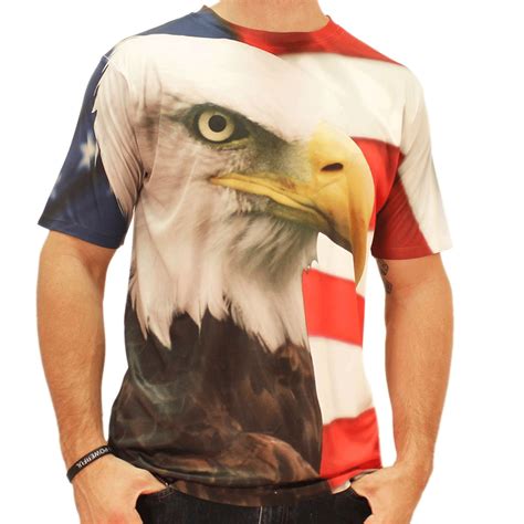 Eagle American Flag Sublimated T Shirt Available In 5 Sizes Small Xxl