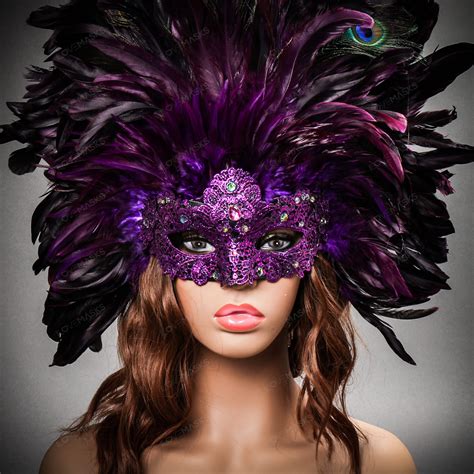 Luxury Traditional Venice Women Carnival Masquerade Venetian Mask Purple