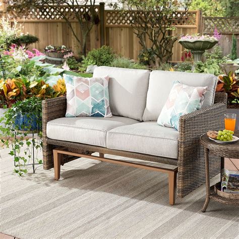 Better Homes & Gardens Davenport Patio Wicker Glider Loveseat - Walmart