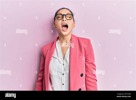 Beautiful Middle Eastern Woman Wearing Business Jacket And Glasses