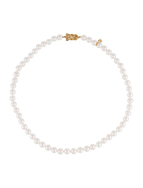 Necklace 14k Pearl Necklace 14k White Gold Bead Strand Necklaces Neckl56014 The Realreal